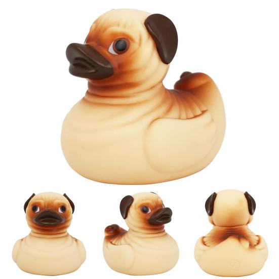 Pug Rubber Duck Bath Toy Duck Collectable Funny Dog Duck Kids Bath Accessory for Home Bathtub Pool Baby Shower Cruising Vacation Gift