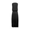 Women Beach Dress Round Neck Sleeveless Elastic High Waist Maxi Dress