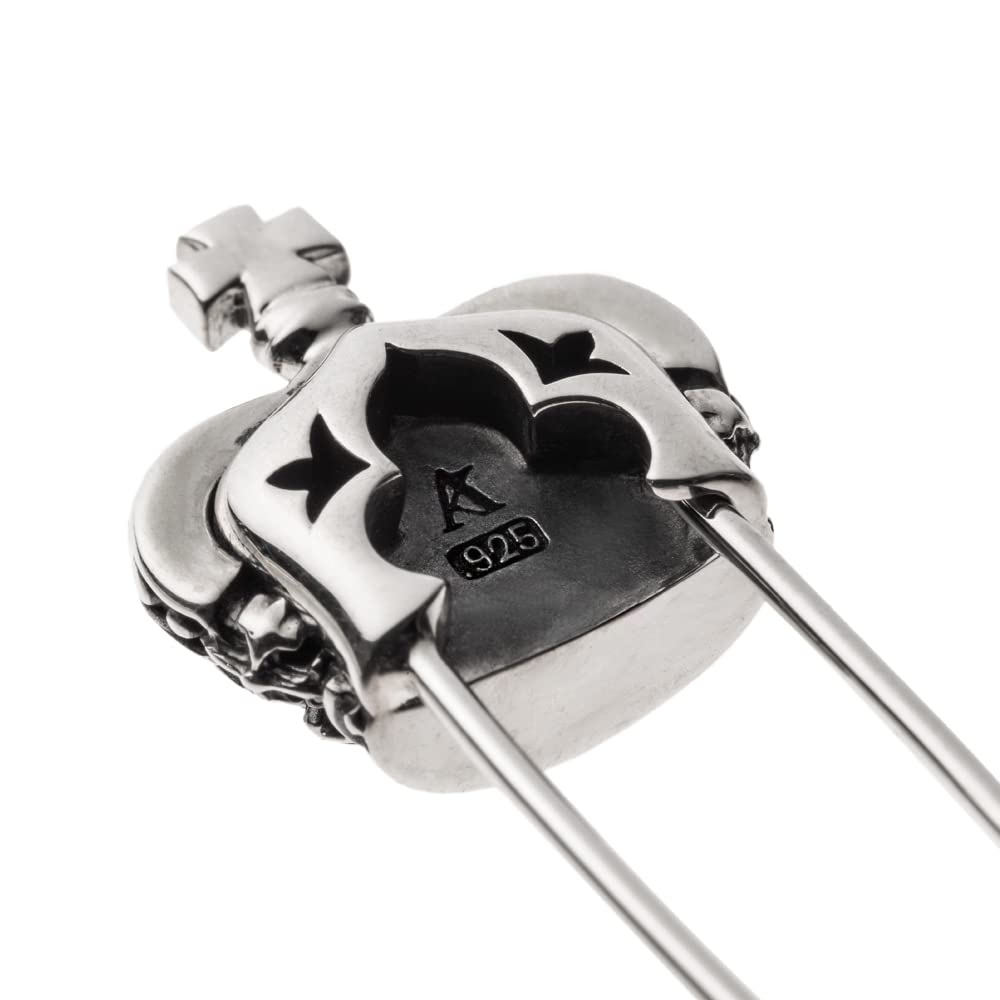 ARTEMISKINGS Crown Safety Pin Safety Pin AKEX0003 Silver Accessories Brand Jewelry Silver Brooch Batch [Artemis Kings] Men's Women's