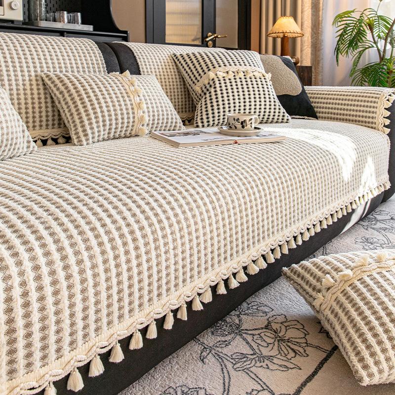 2026 New Half-edge Velvet Sofa Cushion, Universal In All Seasons, Modern Simplicity, Advanced Sense, Non-slip Sofa Cover Cloth Pad Wholesale