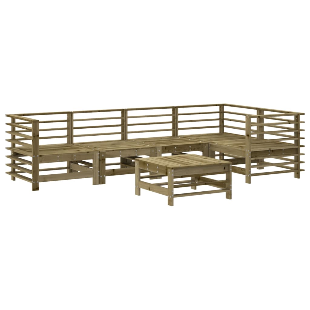 6 Piece Garden Lounge Set Pressure Treated Pine Wood