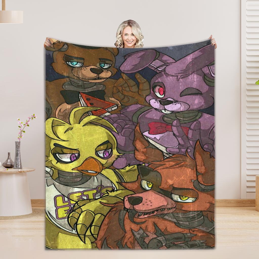 fnaf Blankets 5 N-Night. F-Freddy Print Flannel Blanket Quality Soft Warm Throw Blanket Winter Kids Couch Bed Fluffy Bedspread
