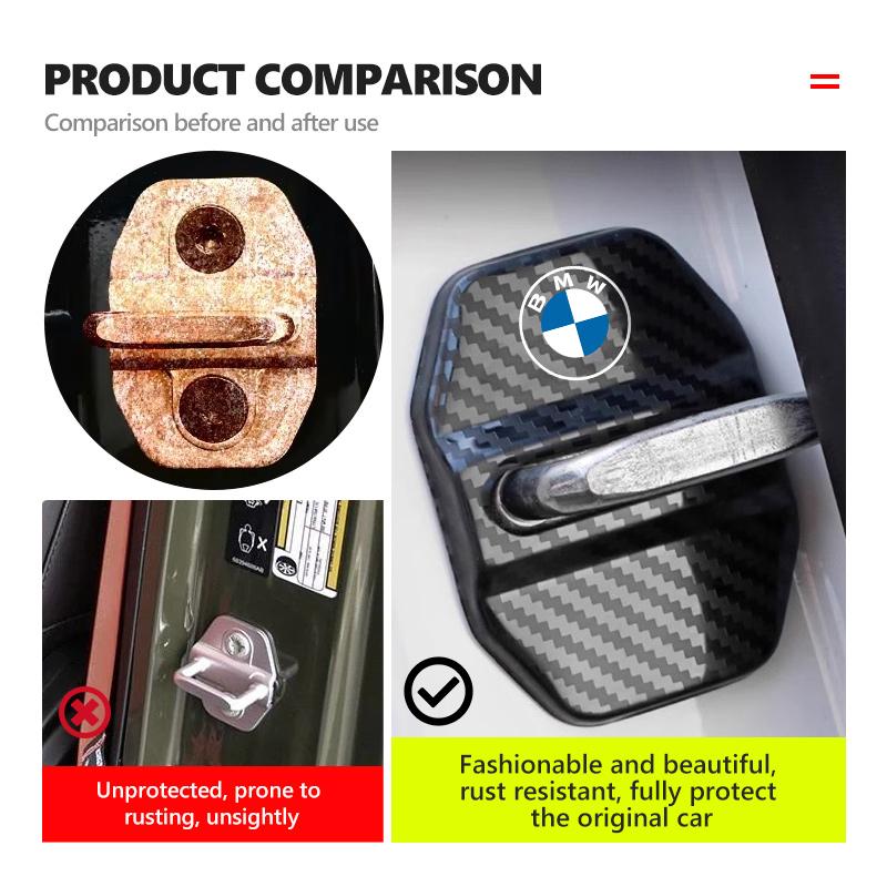 For BMW 4Pcs Car Door Lock Covers Auto Decorative Accessories M 1 3 4 5 6 7 Series X1 X3 X4 X5 G20 G38 F48 E36 E39