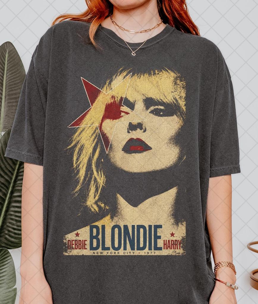 Comfort Colors Vintage Blondie 1977 Vintage T-Shirt, Debbie Harry Blondie T-Shirt, Geschenk für Frau und Mann Unisex T-Shirt