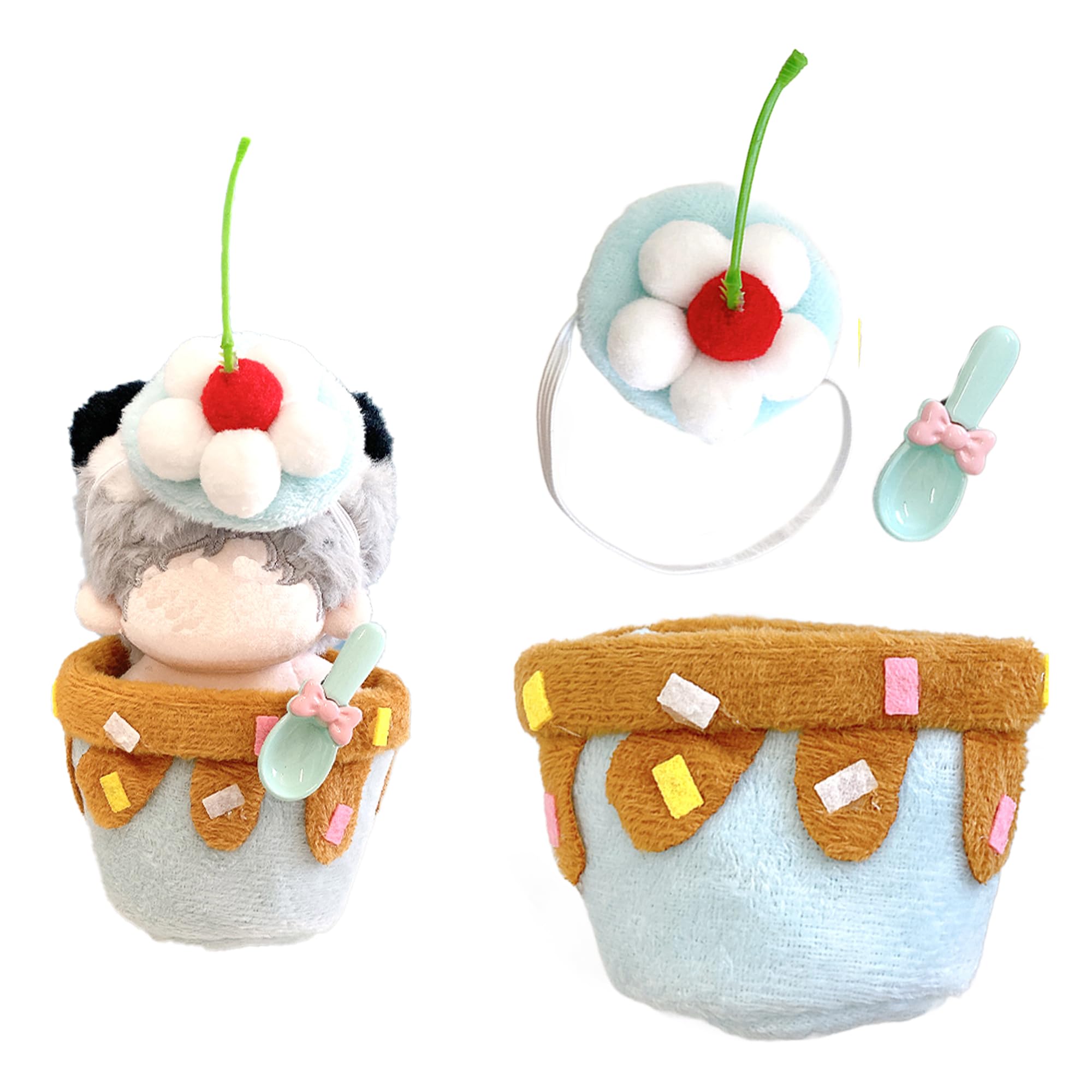 

Плюшевая одежда в виде торта «Шоколад-мята» для 10-сантиметровых плюшевых игрушек, аксессуары кигуруми, атрибутика для отаку, куклы, талисманы, K-pop куклы, костюмы [Б/У]