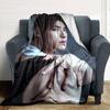1Pc Cha Eun-woo Blanket Soft Comfortable Polyester Blanket All Season Warm Throw Bedroom Office Outdoor Use Ideal Christmas Gift Choice Print Home Bla