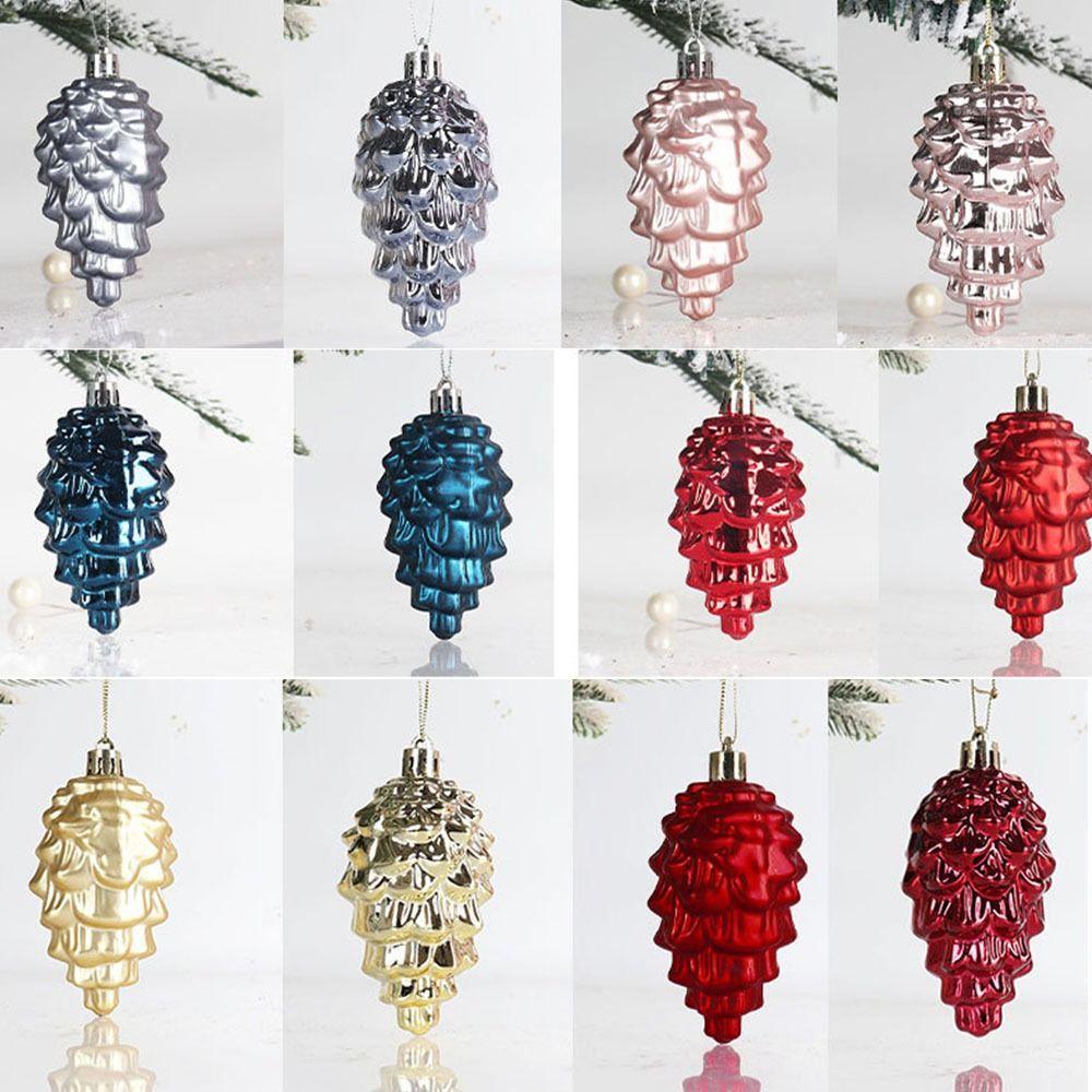 8PCS Bright/Matte Christmas Pinecone Pendant Hanging Christmas Decoration  Christmas