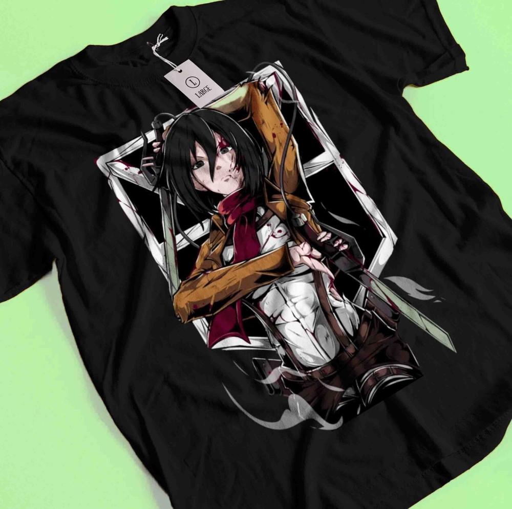 

Футболка Атака Титанов Микаса Футболка Эрен Леви Футболка АОТ Эрвин Ханге Армин Футболка 3XL