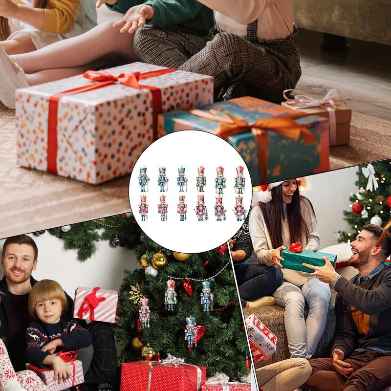 Nutcracker Ornaments For Christmas Tree Wooden Decorations 24Piece Nutcracker Christmas Figurines For Indoor Winter Ceiling