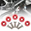 10 Set Car Engine Bay Dress Up Kits M6 Bonnet  s Red Washers Modification Maintenance