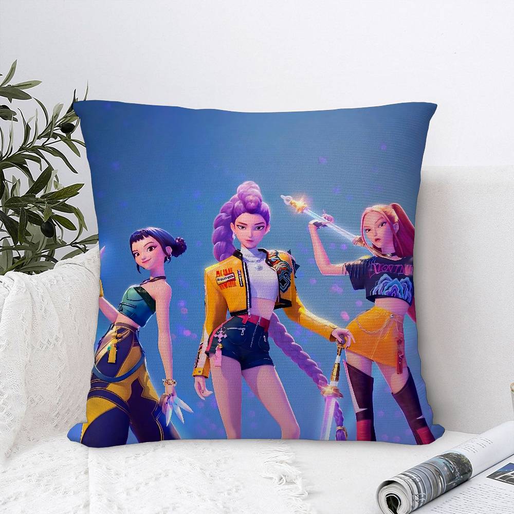 

K-kpop D-Demon H-Hunters Pillow Case Sofa Decorative Home Double-sided Print Plush Square Throw Pillow Covers CushionDecor Cover 12x12Inch