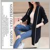 Modischer Damen-Strickjacke in mittlerer Länge: Vielseitiges, lockeres, lässiges Langarm-Oberteil für Frühling & Herbst.