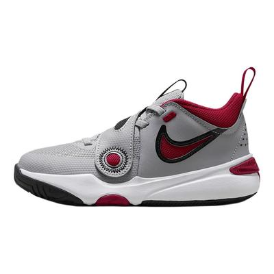 Team Hustle D11 PS Cement Grey Gym Red Kids Sneakers Black White DV8994-006