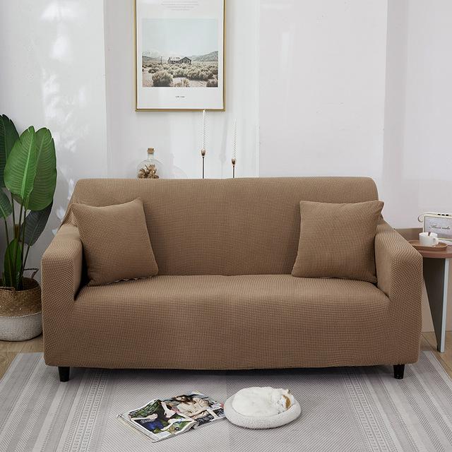 Dicker, elastischer Sofabezug für Wohnzimmer, Stretch-Polar-Fleece-Sesselbezug, 1/2/3/4-Sitzer, L-förmige Ecksofabezüge 1pc 1-Seat 90-140cm kamelfarben