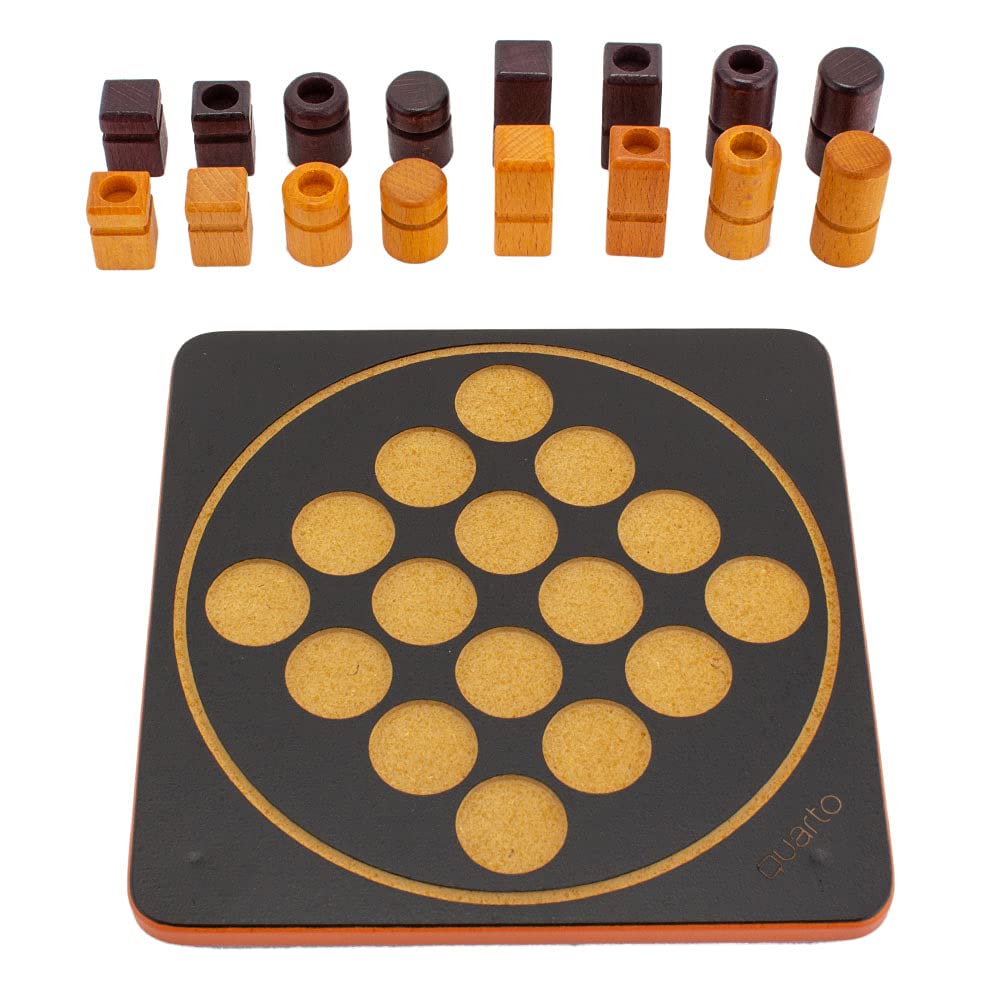 Gigamic Quarto Mini Board Game Wooden Tabletop Educational Toy for Brain Training Made in France 0 (GDQA 3.421271.300441), Game, Kids, Game, [Product