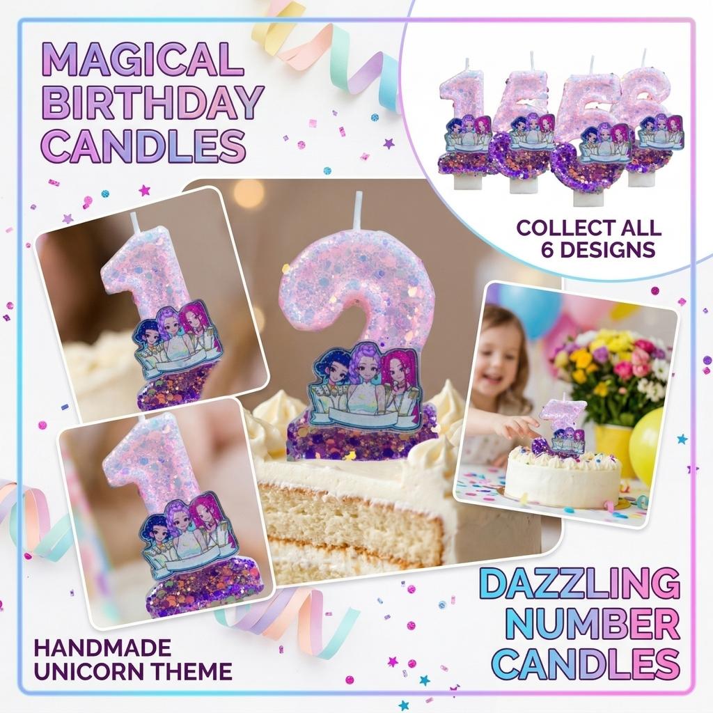 Fashion Cartoon Creative Birthday Candles Party Digital Candles