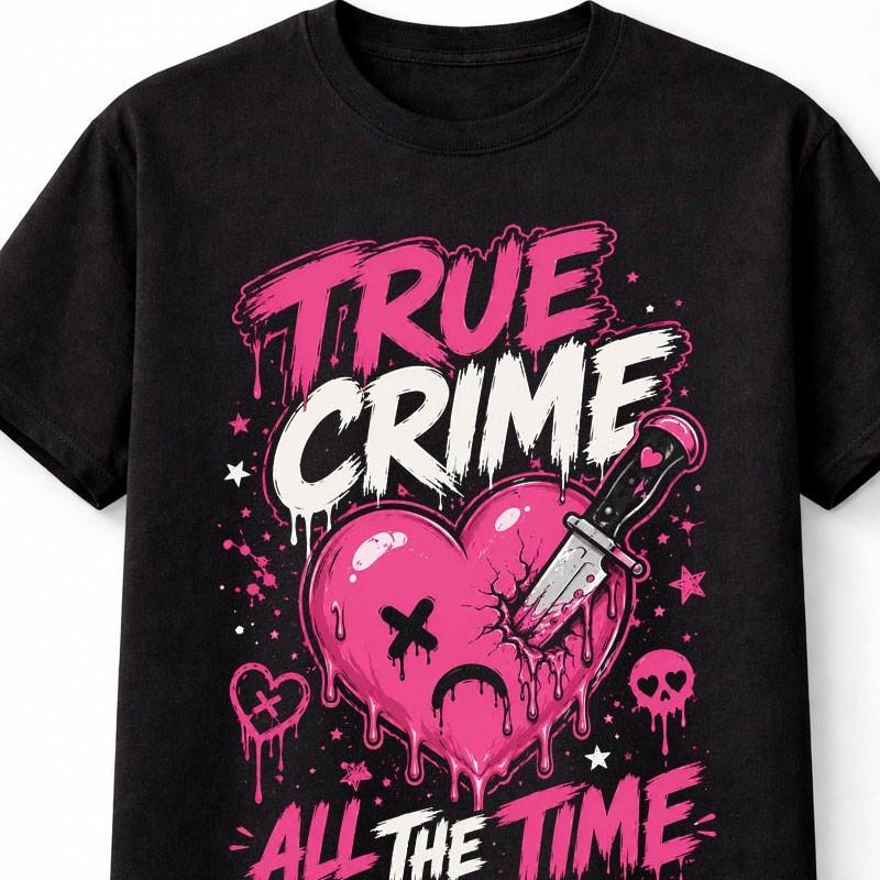 True Crime Gothic Heart Horror Murder Unisex TShirt
