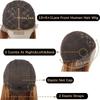 HAIRCUBE Bob Human Hair Wigs Ombre Light Blonde Pixie Cut Lace Front Wigs for Women Side Parted Straight Transparent Lace Wig