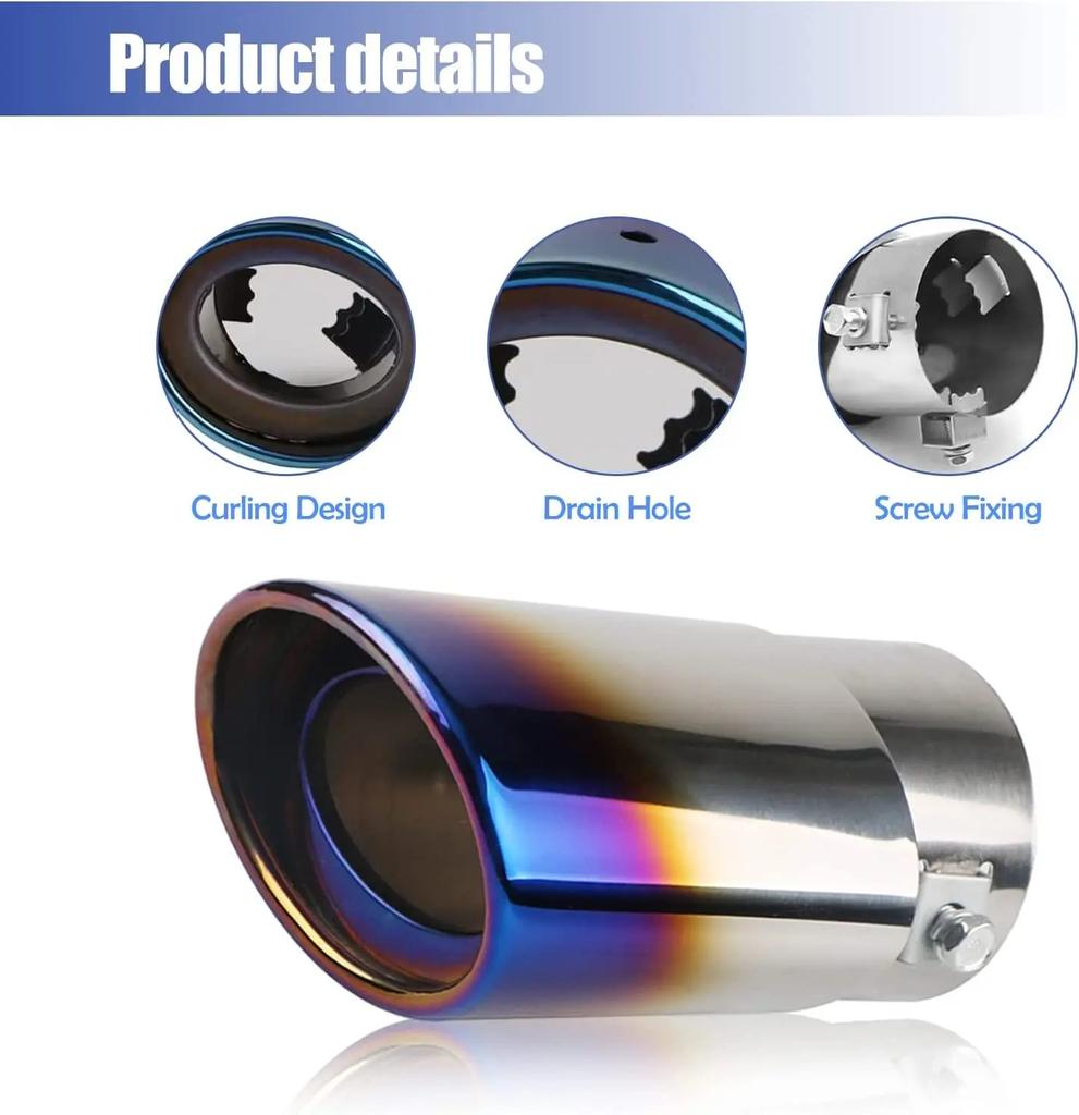 Universal Car Auto Exhaust Muffler Tip Stainless Steel Pipe Chrome Trim Modified Car Rear Tail Throat Liner Accessories