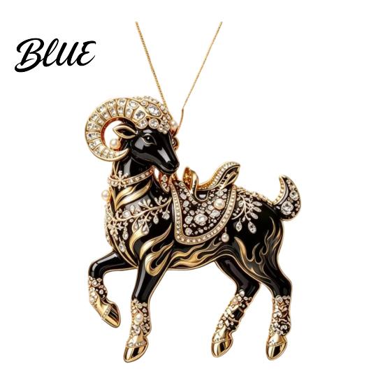 Compact Tree Ornaments for Restaurants Black Goat Christmas Hanging Ornament 2D Acrylic Festive Clear Pattern Pendant Pendant Decorative Car
