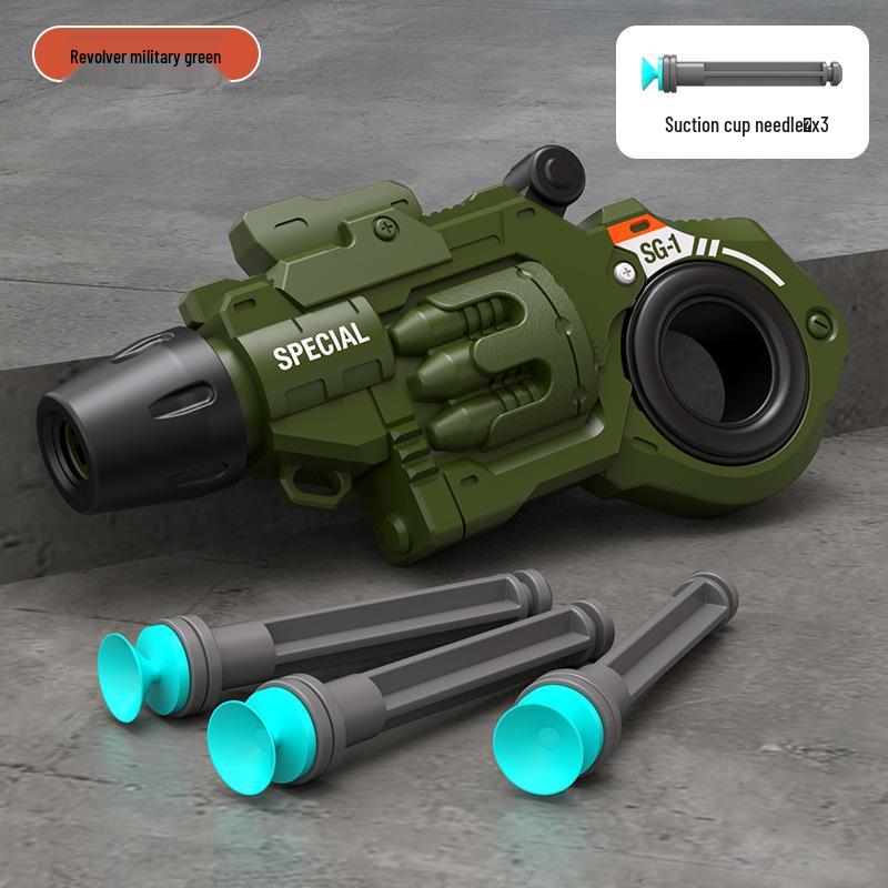 Children's Mini Spin Launcher Toy Revolver - Fingertip Spinner Gift for Boys with One-Key Cocking