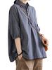 Shirt for Check Pattern Loose Large Summer [JQBFL] Short-sleeved Women, Blouse, Summer, Linen, Cotton-linen Shirt, Fit, Size, Casual, Cut-and-sew,