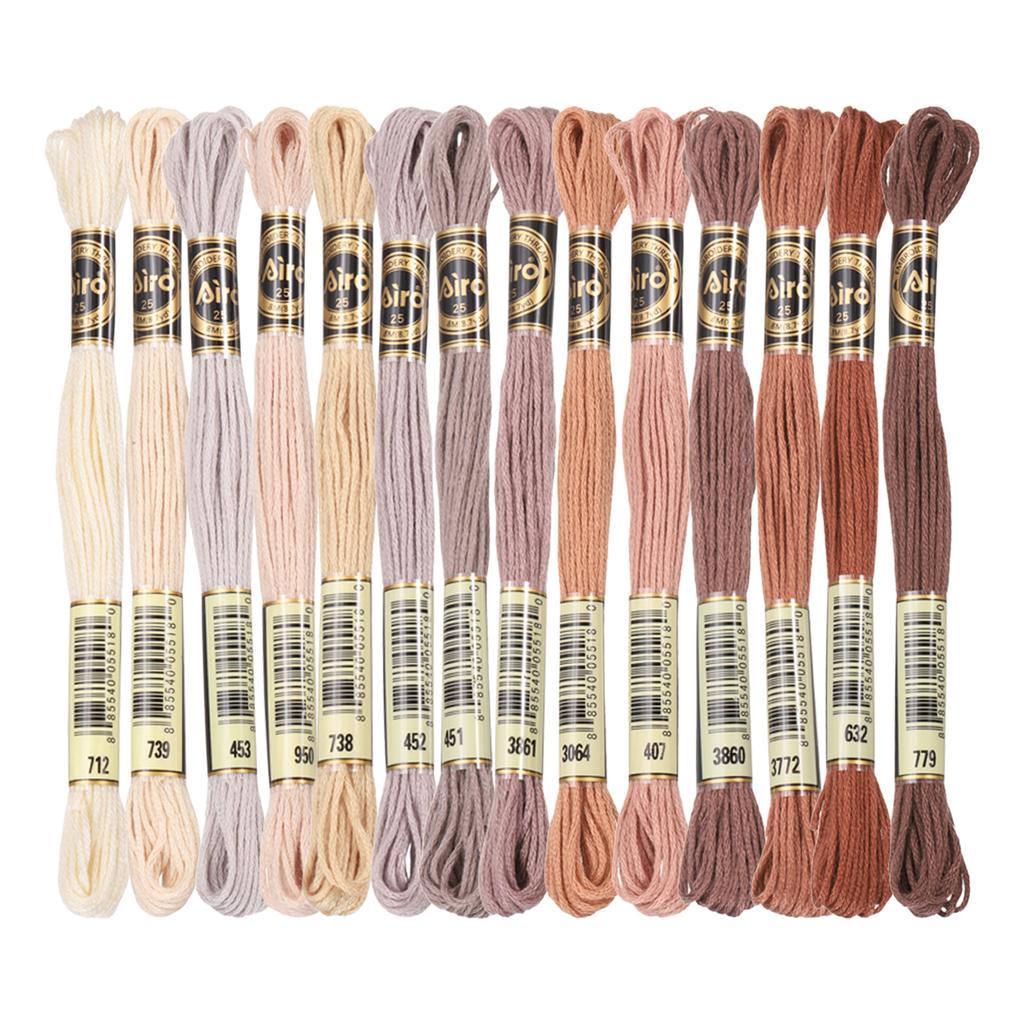 14 Skeins Embroidery Floss Cross Stitch Thread Polyester Embroidery Threads Bracelets String for Cross-Stitch Hand Embroidery