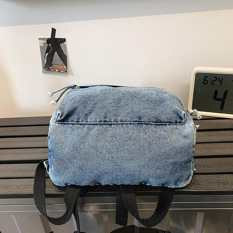 College Style Couple Student Schoolbag Denim Lightweight Backpack