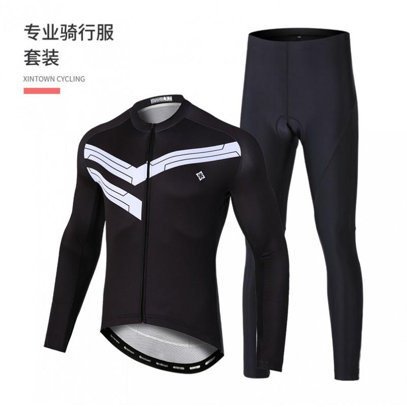 Mens Long Cycling Jersey Set Road Bike Racing Suit Breathable Wear