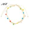 Hand Woven String Bracelets Handmade Braided Bracelet for Women, Bohemian Wrist Rope Boho Style Summer Jewelry with Colorful Rice Beads, Adjustable