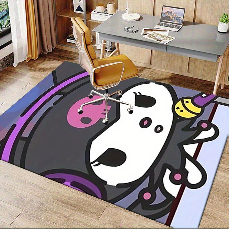 1pc Sanrio Kuromi Mermaid Printed Office Carpet Rectangle Rug Under The Table,Perfect Room Decor for Living Room, Bedroom, Kitchen, Non-slip Floor Mat