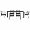 Garden Dining Set 7 pcs Black Poly Rattan