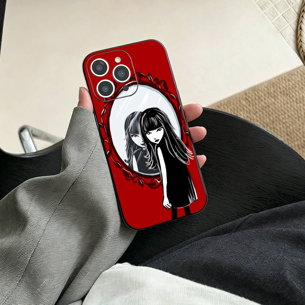 Emily the Strange Phone Case For iPhone 17, 16,15,14,13,12,11 Plus,Pro Max, Others Soft Black Cover