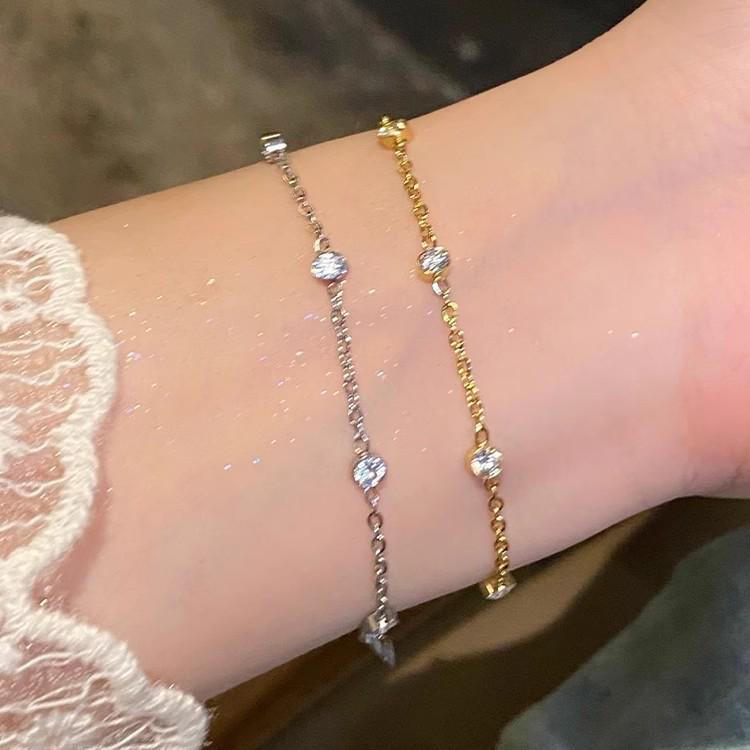 Koreanisches minimalistisches Zirkon-Perlenarmband: Elegantes, Hochwertiges Design, Modischer Schmuck für Damen