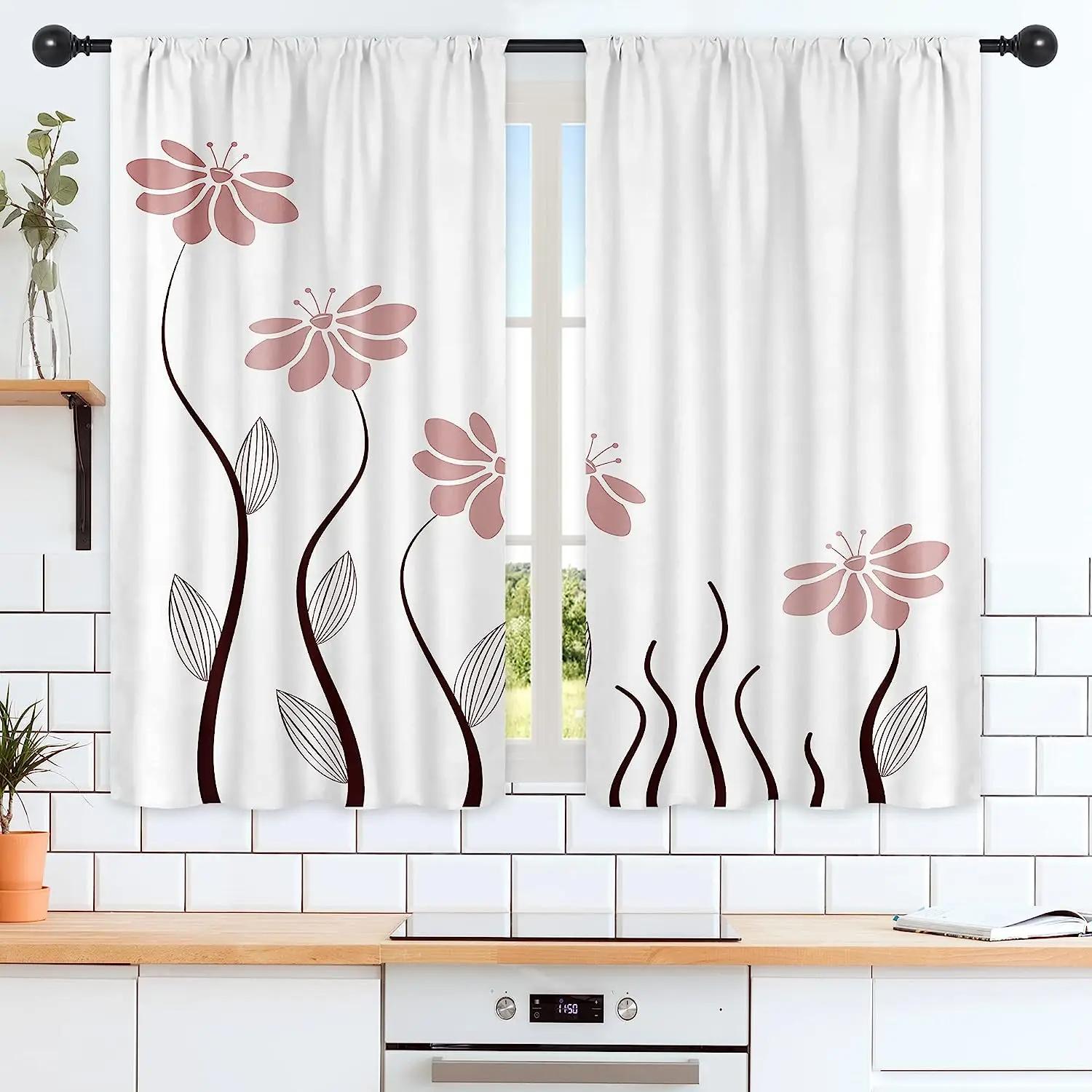 

Bohemian Floral Leaf Design High Blackout Drapes Various Landscape Styles Contemporary Thick Blackout Living Room Drape Home Modern W55 X H120cm X 2&HOOK