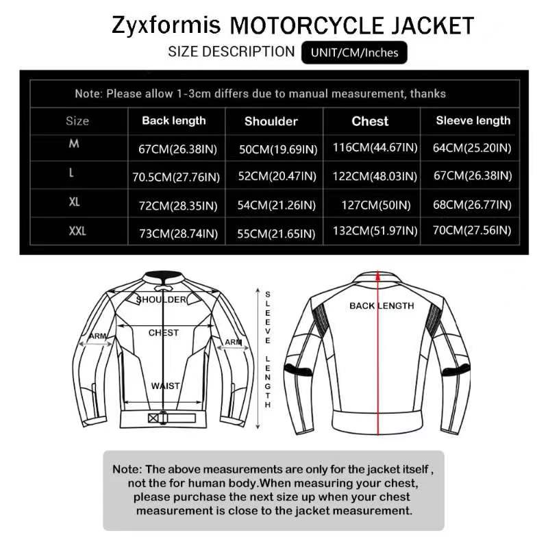 [Zyxformis] Herren Motorradjacke, Ganzjahres, Wasserdicht, Kältebeständig, mit CE-Norm Protektoren, Herausnehmbares Thermofutter, Atmungsaktive Belüftung