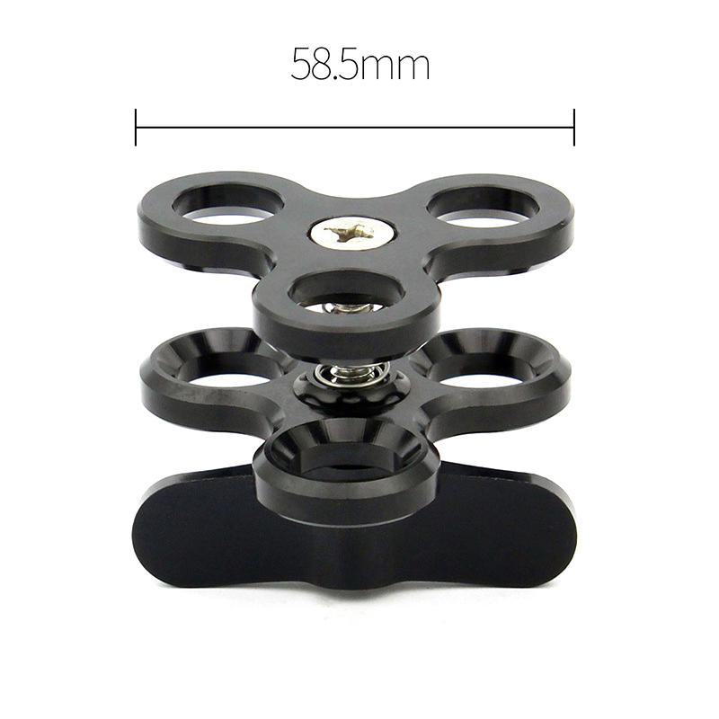 Triple Ball Clamp 3 Holes Underwater Arm Diving Bracket For Photography Torch Aluminum Diving Lights Ball Butterfly Clip Mount