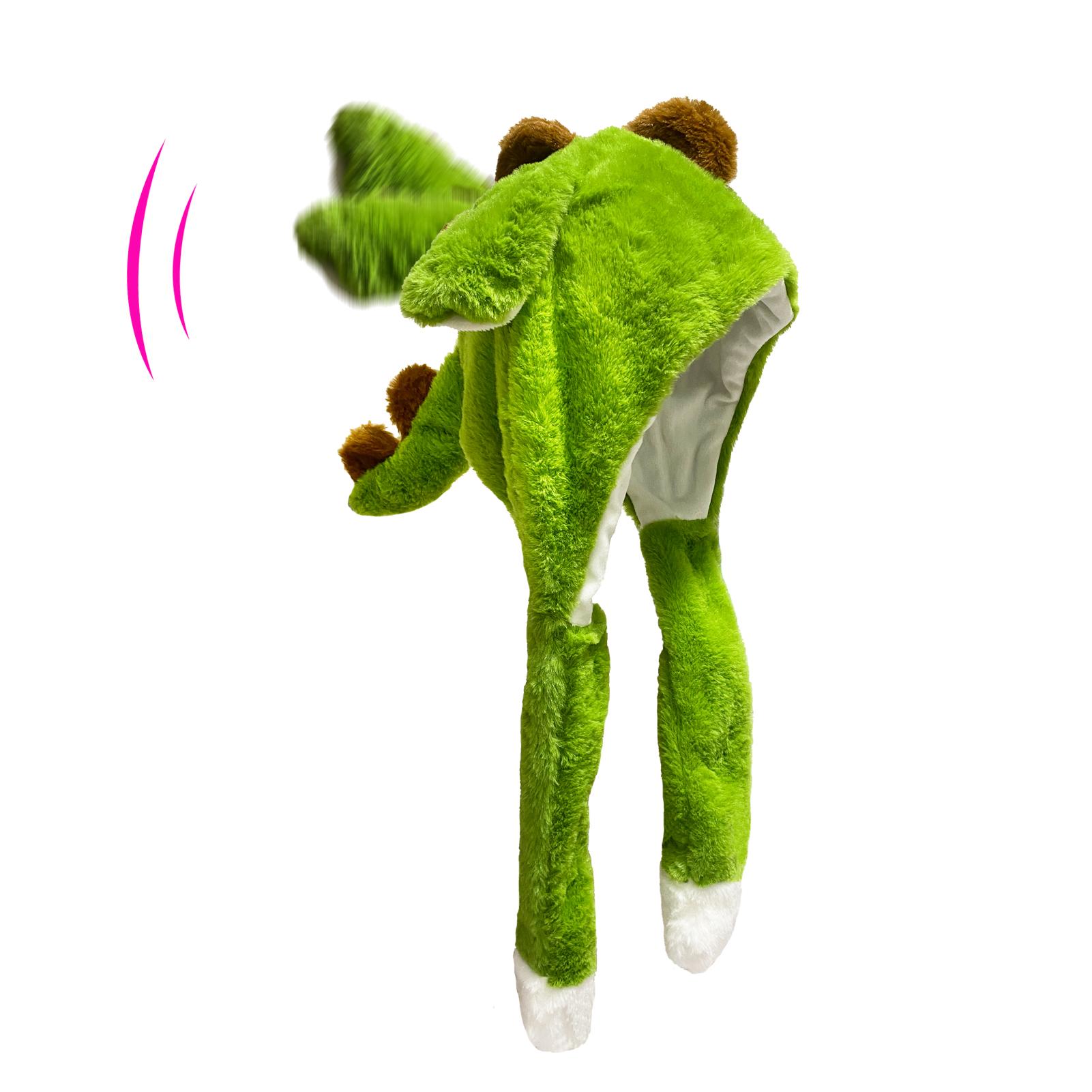 Dinosaurier Ohren Bewegliche Mütze Tier Plüsch Hasenohren Beweglich Hoch Springend Verkleidung Cosplay Party Für Kinder Erwachsene Halloween Weihnachtsgeschenk green