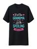 Erste Mal Oma Neues Baby Ankündigung Muttertag T-Shirt Vintage Gewaschen Atmungsaktiv Grafik Top Für Den Alltag