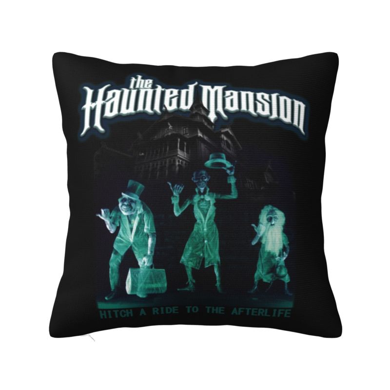 Happy Haunts Pillow Case 45x45cm Decor Home Haunted Mansion Grim Grinning Ghost Luxury Cushion Cover Velvet Pillowcase