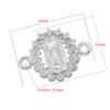 ZHUKOU Golden-plated Brass Catholic Virgin Mary Pendant Crafts Double Holes DIY Bracelet Necklace Accessories