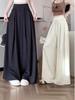Damen High-Waist Wide-Leg Rockhose - Frühling/Sommer Locker, Figurschmeichelnd, Bodenlang