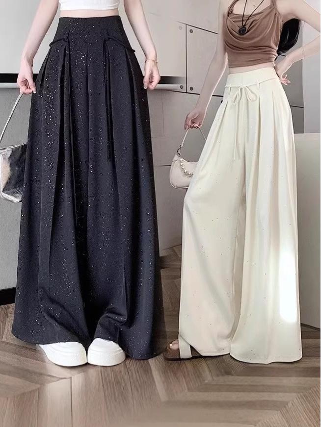 Damen High-Waist Wide-Leg Rockhose - Frühling/Sommer Locker, Figurschmeichelnd, Bodenlang