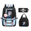 Peripheral Printed Backpack Leisure Student School Bag Pencil Bag Lunch Bag Set