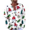 Women's Fashion Christmas Printed Long Sleeve Knitted Cardigan Button Down Jacket