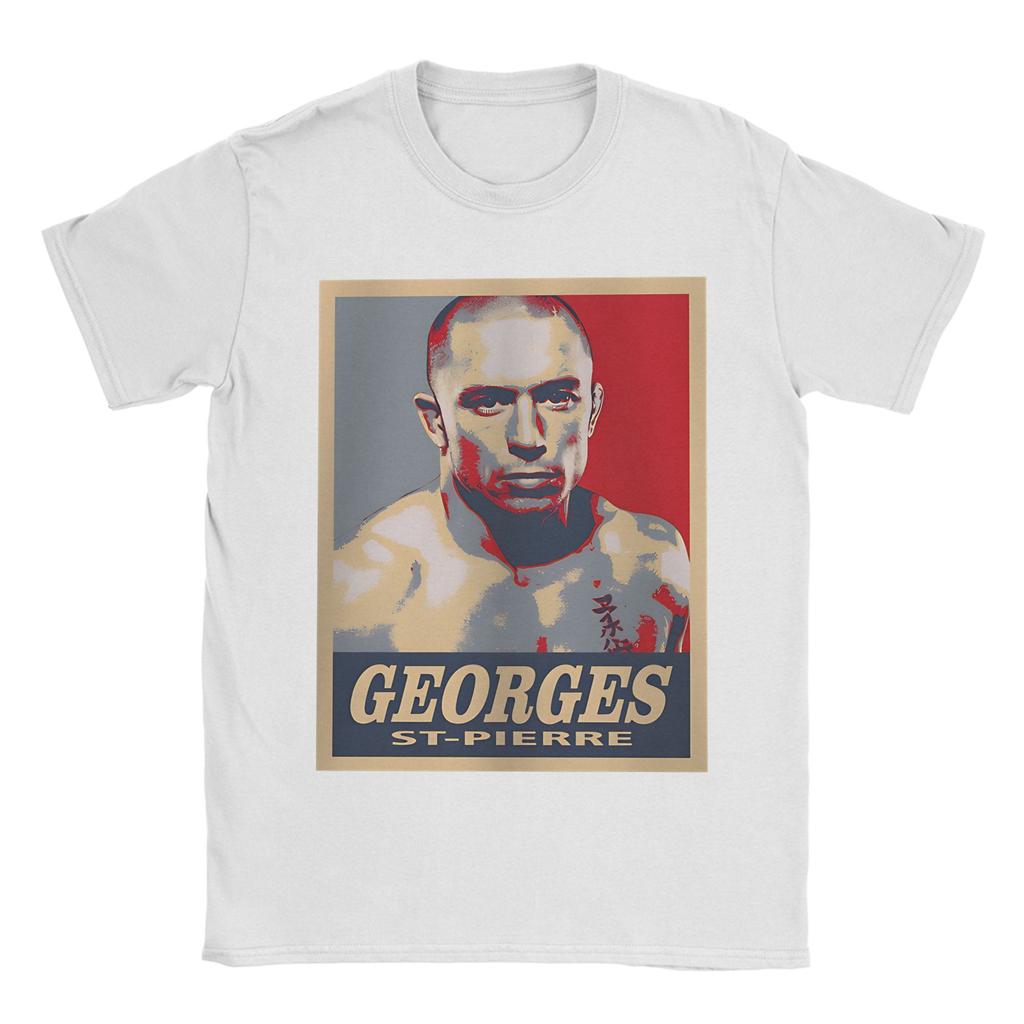 Georges St Pierre TShirt Men  Vintage 100 Cotton Tees Round Neck Short Sleeve T Shirts Gift Idea Tops