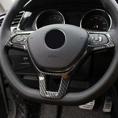 For Volkswagen VW Tiguan MK2 Golf 7 7.5 Polo T-Cross T-ROC Jetta 2017- Car Steering Wheel Buttons Frame Cover Trims Sticker