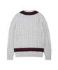 BROOKS BROTHERS Cotton Cable Tennis V-Neck Sweater (Grey) (Bbwnmm6839Wes)