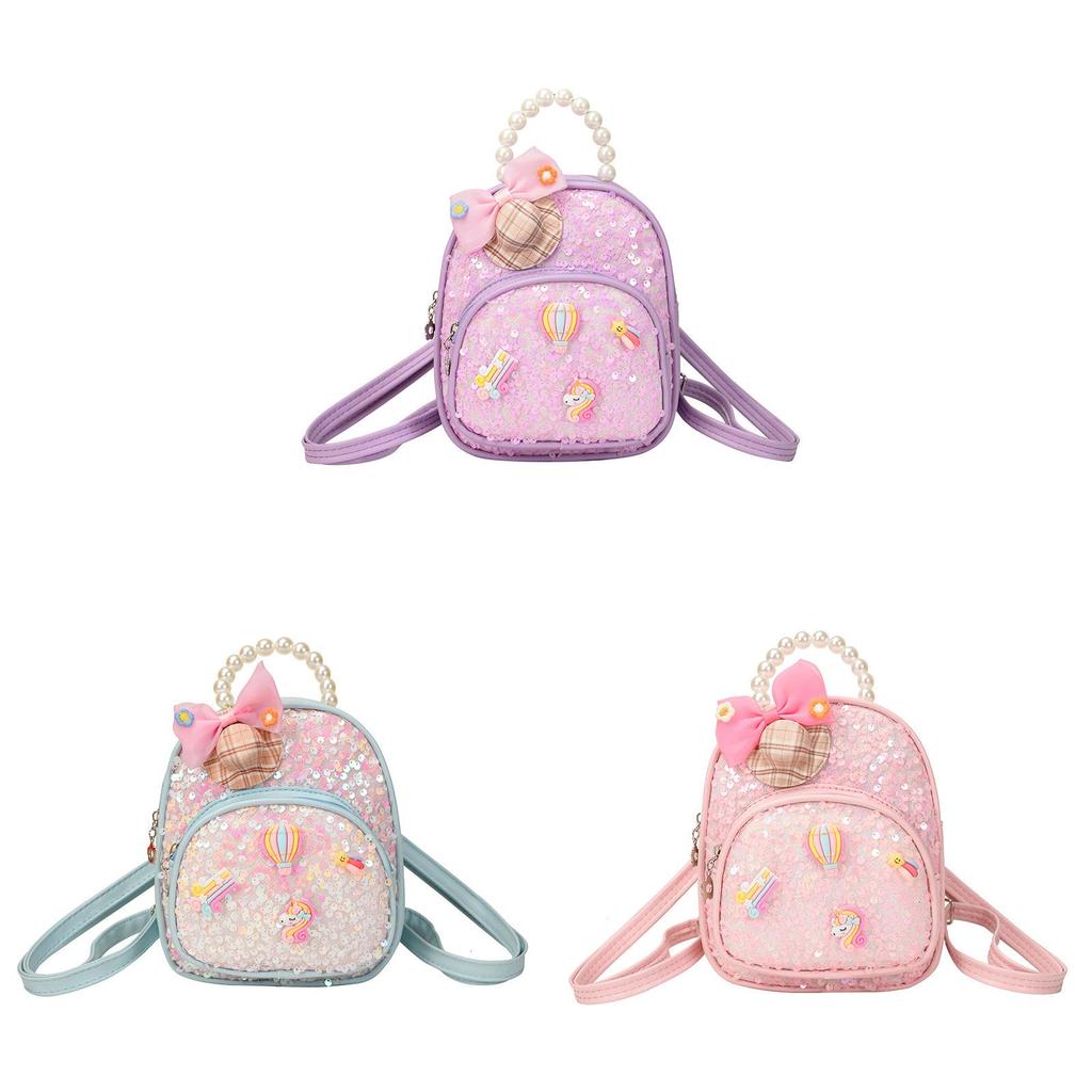 Childrens Cartoon Backpack With Pearl Handle And Butterfly Design For School Use