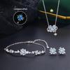 Yumei 999 Sterling Silver Star & Four-Leaf Clover Necklace with Luminous Enamel Bracelet and Exquisite Earrings for Women.